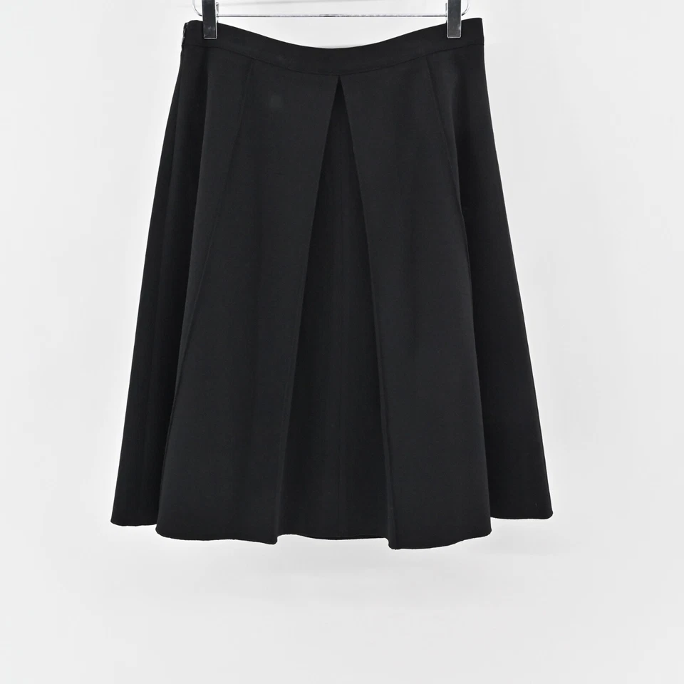 Falda Plisada LES COPAINS Talla 46 Negra Hasta la Rodilla Línea A Jersey Elastizado Retro Foto 3 de 4