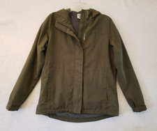 Magellan Outdoors Jacket Women Small Olive Green Full Zip Hood Fleece Lined