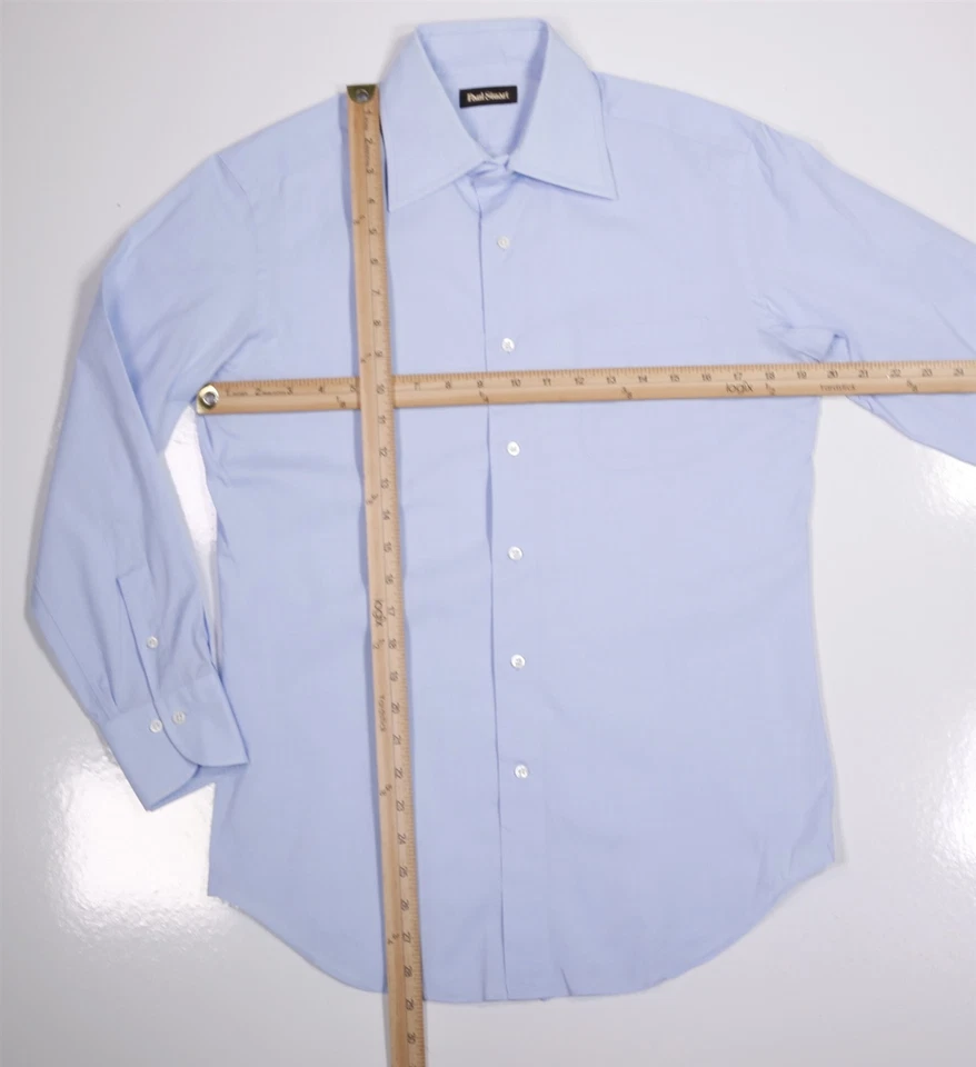 Paul Stuart Light Blue Slim Fit Dress Shirt (39) 15.5-32 - Image 4 of 4