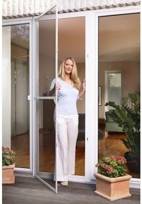 tesa Insect Stop ALU COMFORT Fliegengitter für Türen Clear View Weiß 120x240 cm