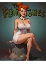 Vv FanArt Card aceo Print 2.5x3.5" Waifu Limited Ed Wilma flintstone