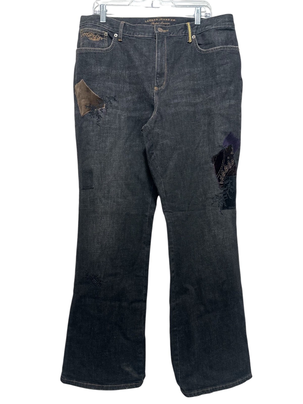 Vintage Ralph Lauren Patchwork Bootcut Jeans Wome… - image 1