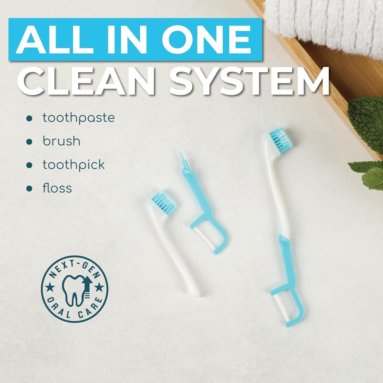 Portable 4-in-1 Oral Care Solution | Travel-Sized Toothbrush & Floss - 24 Count
