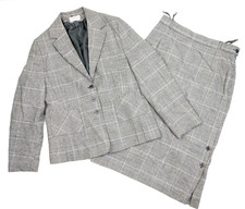 AUTHENTIC CLOTHING Kostüm Blazer Rock 42 Glencheck  Wolle Flanell Kombination