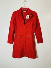 Sandro Yvonne V-neck collared knit dress rouge red NWT size 4 36 490.00