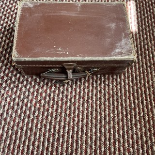 Vintage Brown Leather Suitcase Small