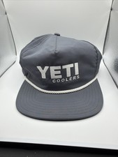 YETI Coolers Cap Hat Snap Back Gray White Rop...