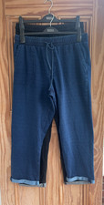 EX M&S New Denim / Black Jersey Elasticated Waist Turn Up Trousers SIze 6 - 24