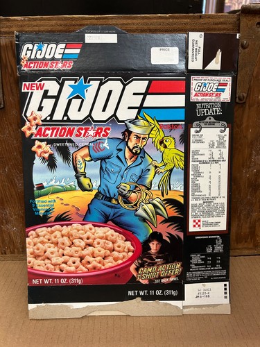 Ralston "G.I. Joe" Action Stars 1985 Empty Cereal Box