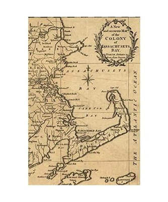 Massachusetts Vintage Map 4x6'' Field Journal / Field Notebook / Field Book / Mem
