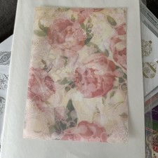 Floral Vellum Sheets. 40 x 180gsm Vellum 10 x 4 Different Designs. New