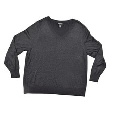 Lane Bryant Black Pullover Sweater 26/28 Plus Rayon V Neck Sparkle