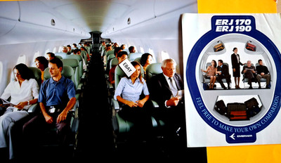 EMBRAER ERJ190 Cabin Interior Mock-up Photo & ERJ170/190 Sticker