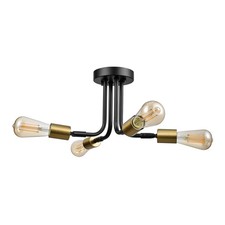 Globe Electric 91005465 Samuel 4 Light 14"W Semi-Flush Ceiling - Black