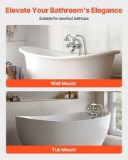 Clawfoot Tub Faucet, Wall Mount Bathtub Faucets with Handheld Shower, Vintage Br