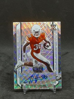 CHUBA HUBBARD 2021 LEAF METAL DRAFT SILVER WAVE AUTO RC #33/75 OKLAHOMA STATE QQ