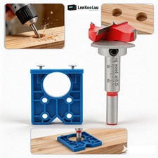 35MM Fit Kitchen Cabinet Doors Concealed Hinge  Saw Drill Bit Tool Set Hole Jig