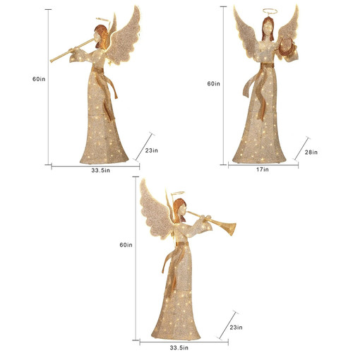 Member's Mark Pre-Lit Twinkling Angels, Set of 3 - Picture 2 of 7