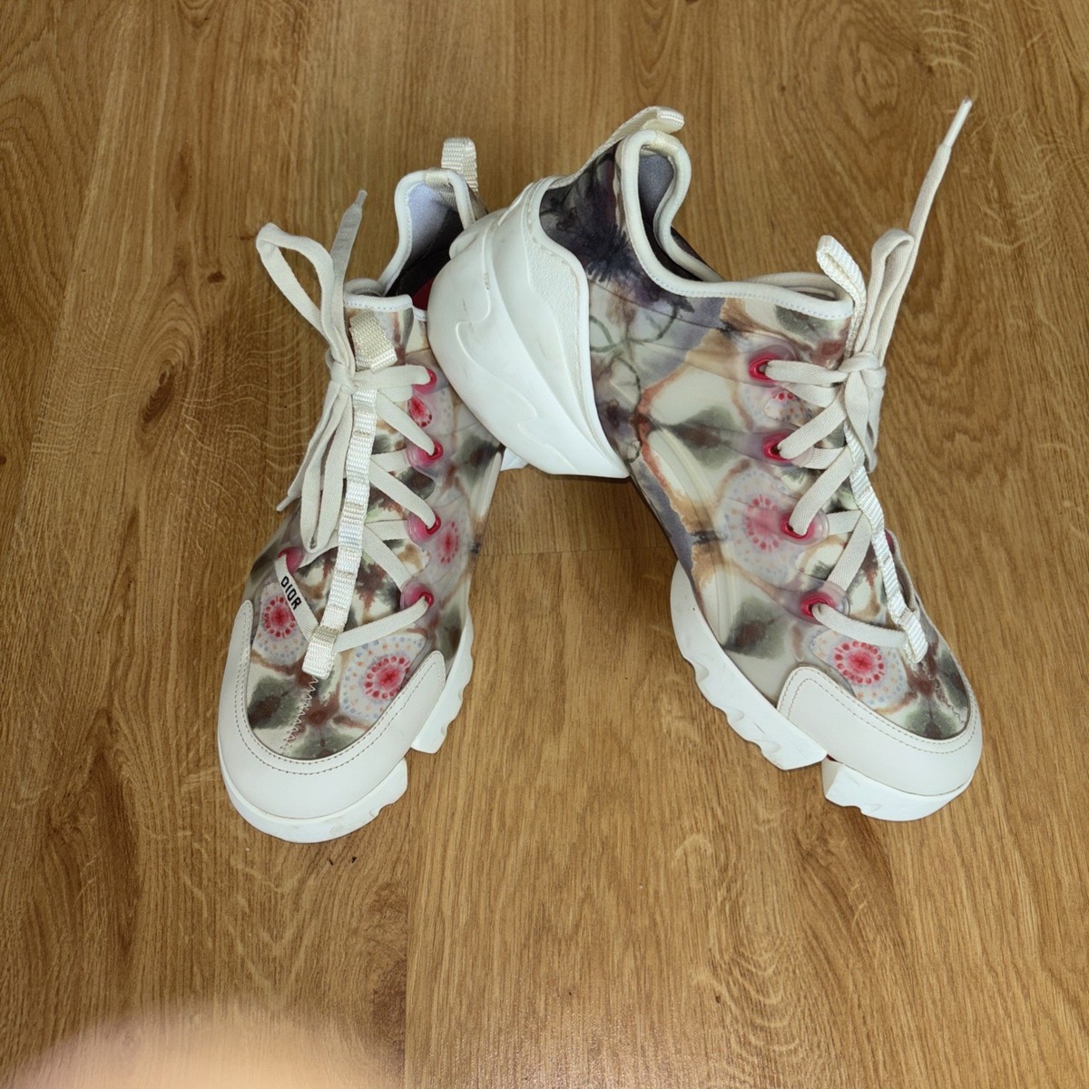 Christian Dior D Connect Chunky Floral Slip on Lace Sneaker Size