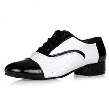 Men Leather Ballroom Latin Tango Modern Rumba Jazz Salsa Suede Sole Dance Shoes