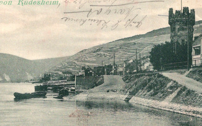 Antique RPPC Rüdesheim am Rhein Germany Brömserburg Castle c1901
