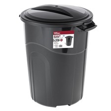 32 Gallon Heavy Duty Plastic Trash Can W/ Click Lock Lid  Carry Handles
