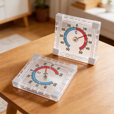4pcs Window Door Thermometer Square Design Weather Resistant Temperature Gauge
