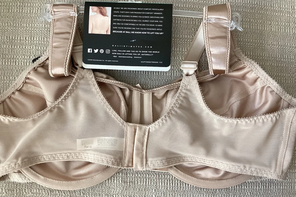 Sujetador para mujer Bali Minimizer satinado con aros sin relleno ~ 40C ~ #DF3562 ~ NUEVO CON ETIQUETAS Foto 4 de 4