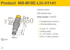 TURCK NI8-M18E-LIU-H1141 1536302 Inductive sensor .