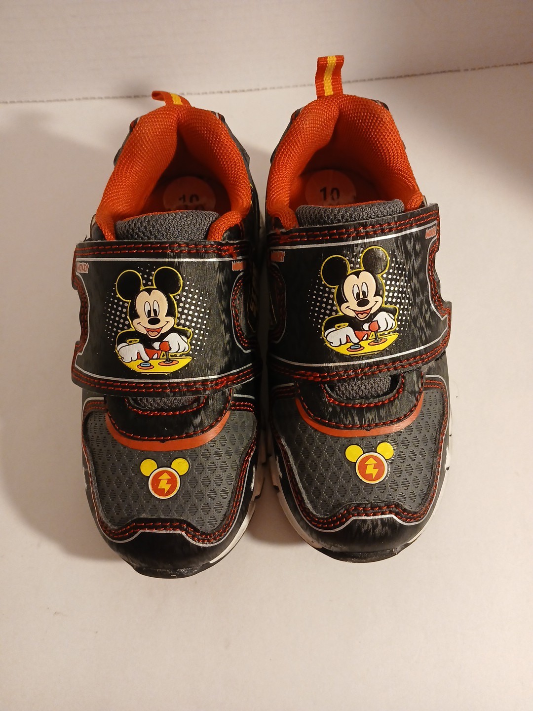 Disney Mickey Mouse Black/Red  Light Up Toddler  Kids Shoes Sneaker Size 10