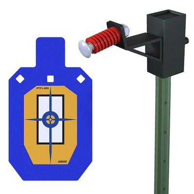 AR500 Steel Shooting Target 1/2in Torso Silhouette w T-Post Hanger Heavy Duty HD