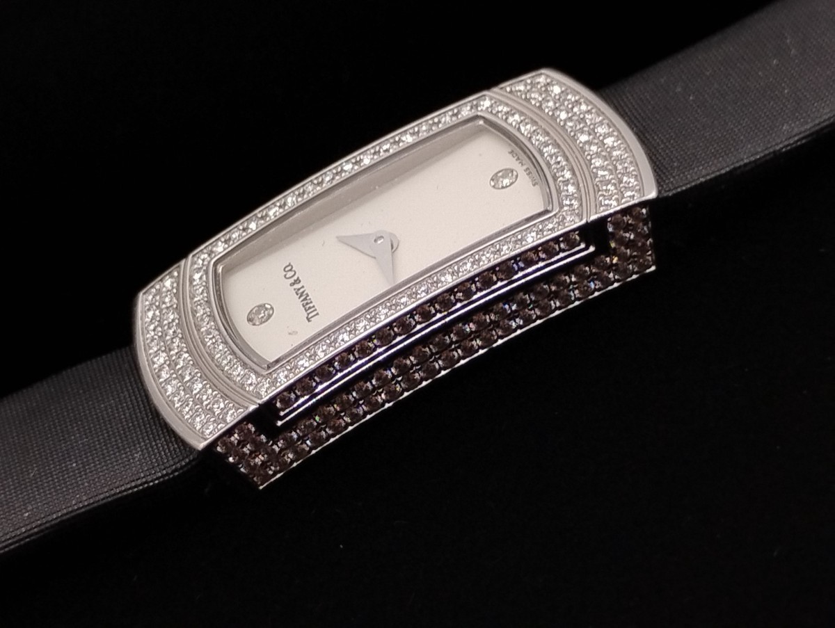 TIFFANY & CO VINTAGE 18K WHITE GOLD & DIAMOND COCKTAIL WATCH | eBay