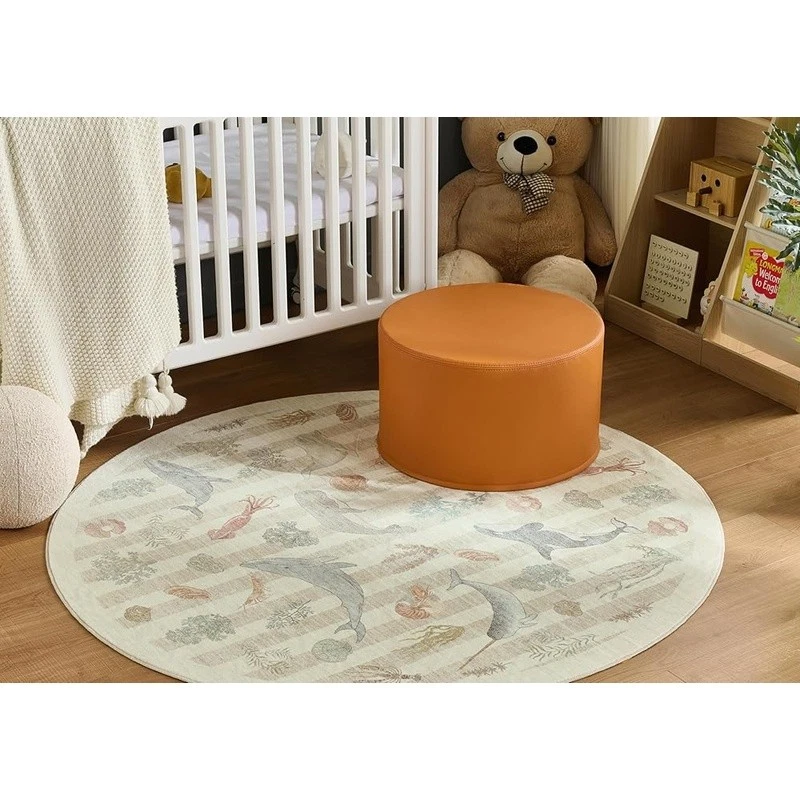 Puf otomano grande resistente elegante limpieza relleno de espuma reposapiés mesa auxiliar decoración Foto 3 de 4