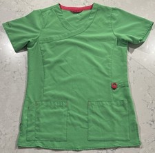 Carhartt Force Cross-Flex Y-Neck Scrub Top Womens Small Green C12210