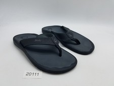 OluKai Ohana Men's Size 12 Flip Flop Slip On Thong Sandals Dark Gray Black