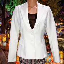 White House Black Market WHBM Pearl Dust Two Button Stretch Signature Blazer 6