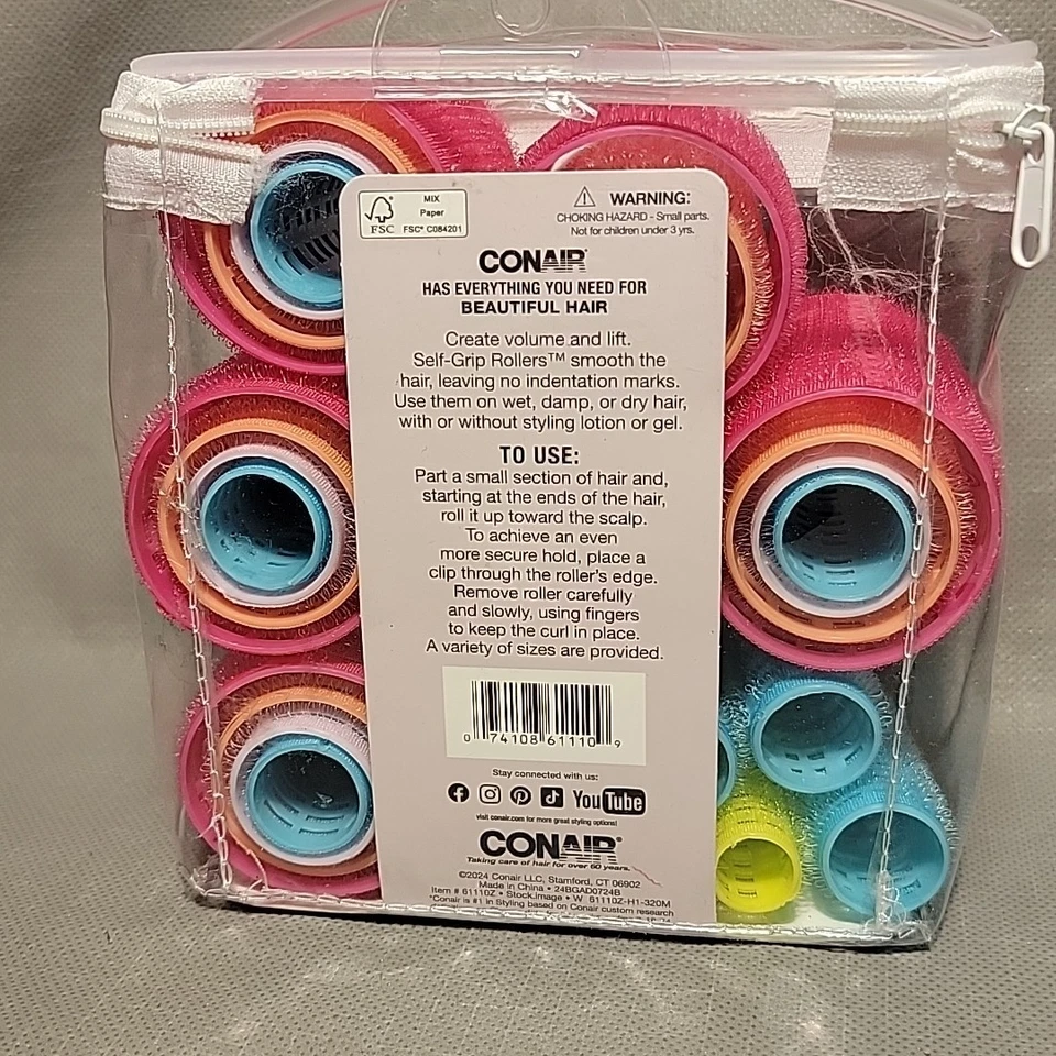 Rodillos autoagarrables Conair, colores surtidos, 31 unidades suaves y elevables voluminosos  Foto 3 de 4