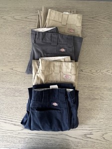 Dickies Lot of 4 Work Pants Beige Khaki Navy Blue Gray, Slim straight, 30x30 