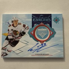 2023-24 UD Ultimate Emblems Connor Bedard Platinum Variation Auto Rc #4/5 WOW