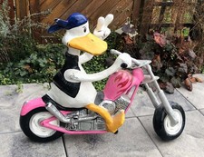 Figur Ente Donald Duck auf Motorrad Pappmache ca. 56 cm hoch Deko