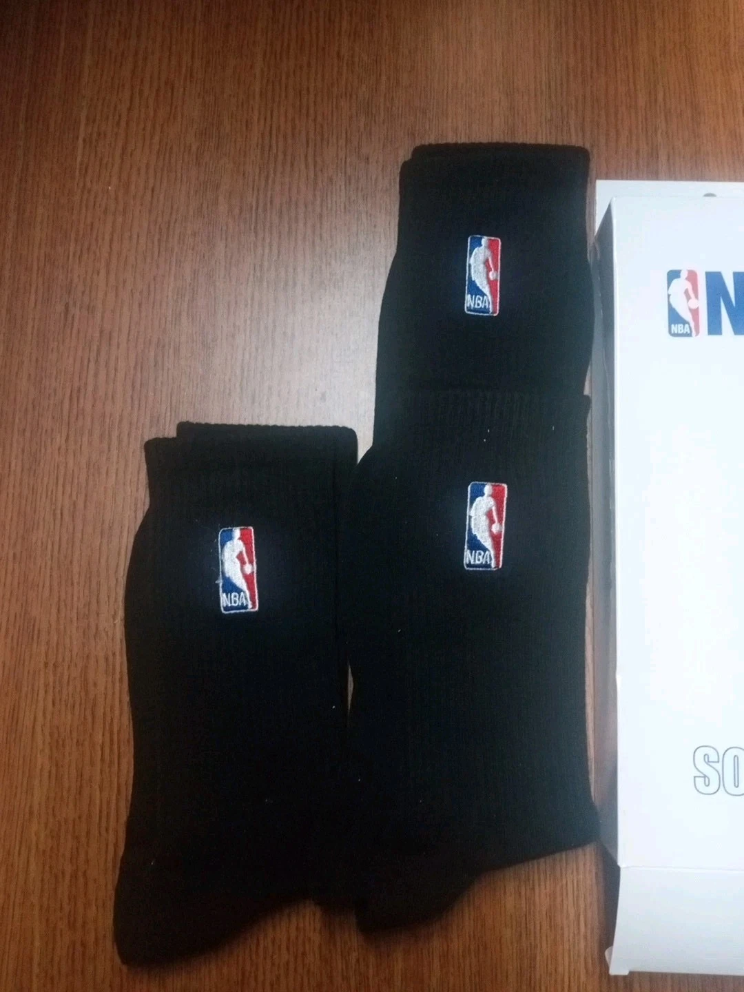 NBA Logoman Men's Basketball Crew Socks-3 Pairs/Shoe Size 6-12 BLACK