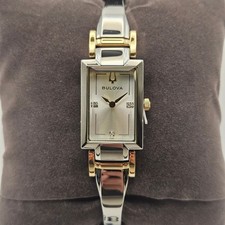 BULOVA WOMEN'S WATCH CLASSIC DIAMOND 2 TONE STAINLESS STEEL QUARTZ NIB 98P229