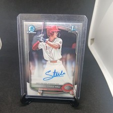 Steele Hall 2025 Bowman Draft 1st Bowman Rookie Chrome Auto Cinncinati Reds