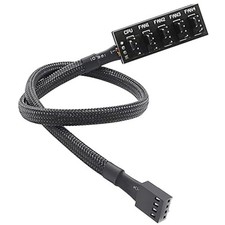PWM Fan Hub, PC CPU Cooling 4 PIN/3PIN Power Extension Cable Hub Splitter 15.7in