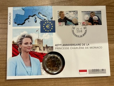 Monaco , 2 Euro 2018 , Prinz Albert , Numisbrief - Bild 1 von 3