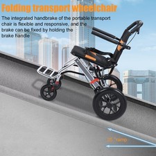 All Terrain Adult Ultralight Wheelchair Trolley Folding with Handbrake 16'' Seat