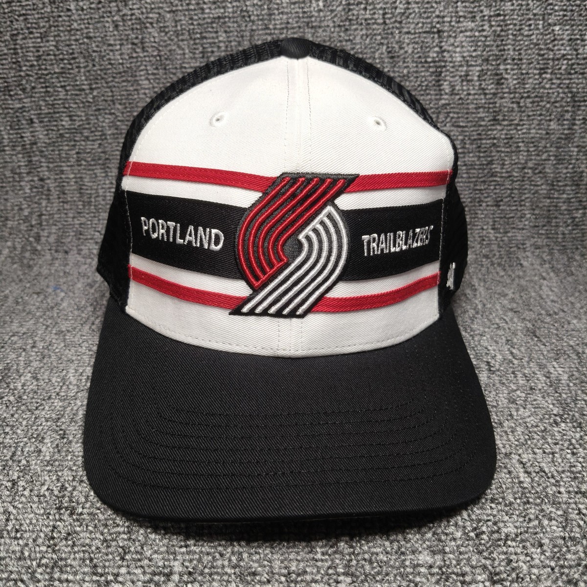 '47 Brand Portland Trail Blazers NBA Trucker Snapback Hat Black White