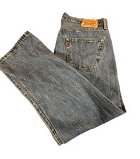 Levis 501 Jeans Mens 36x29 Blue Medium Wash Button Fly Straight Leg Denim