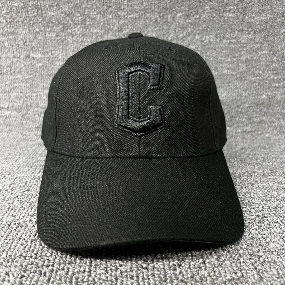 Cleveland Guardians '47 Brand MVP Hat Black on Black Tonal Adjustable MLB Cap