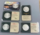 5 US 1ozt .999 Silver BU Eagle $1 2000-01 2-2002 2006 toning spots Littleton 320